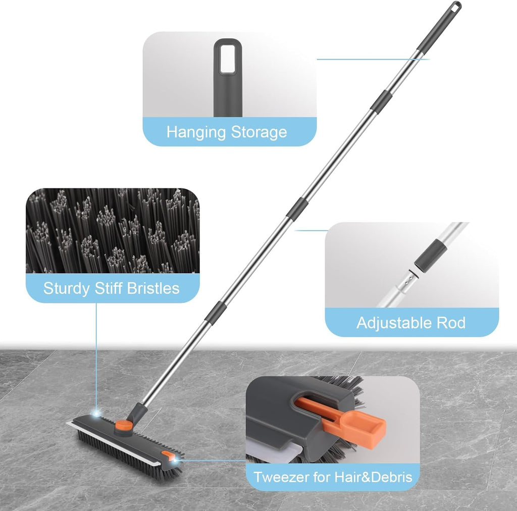 3 in 1 Bathroom Cleaning Brush with Wiper - Heavy Duty
