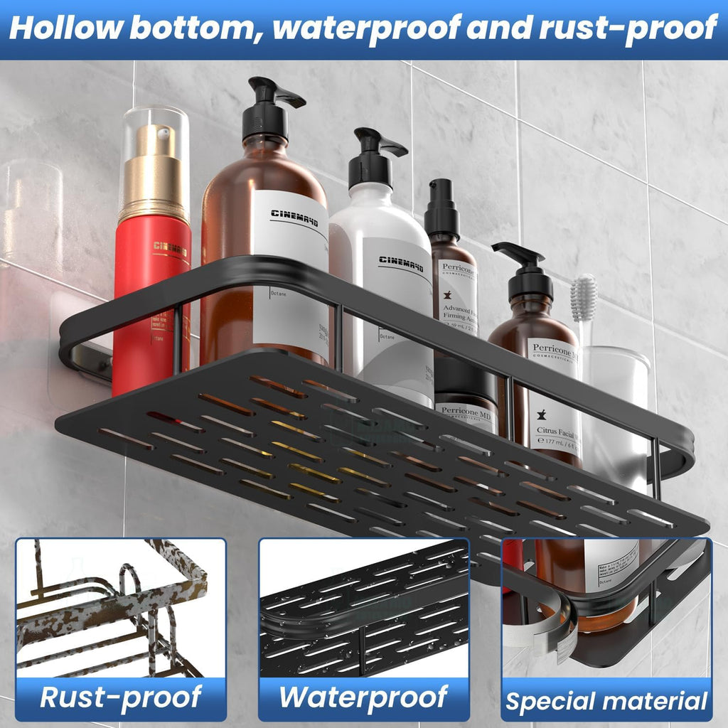 2 Pcs Aluminium Bathroom Wall Shelf Organiser