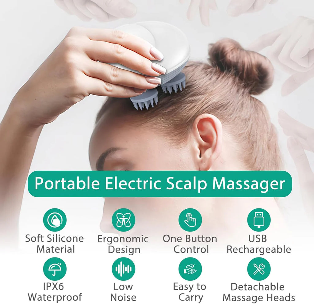 Electric Scalp Massager with Red Light Therapy