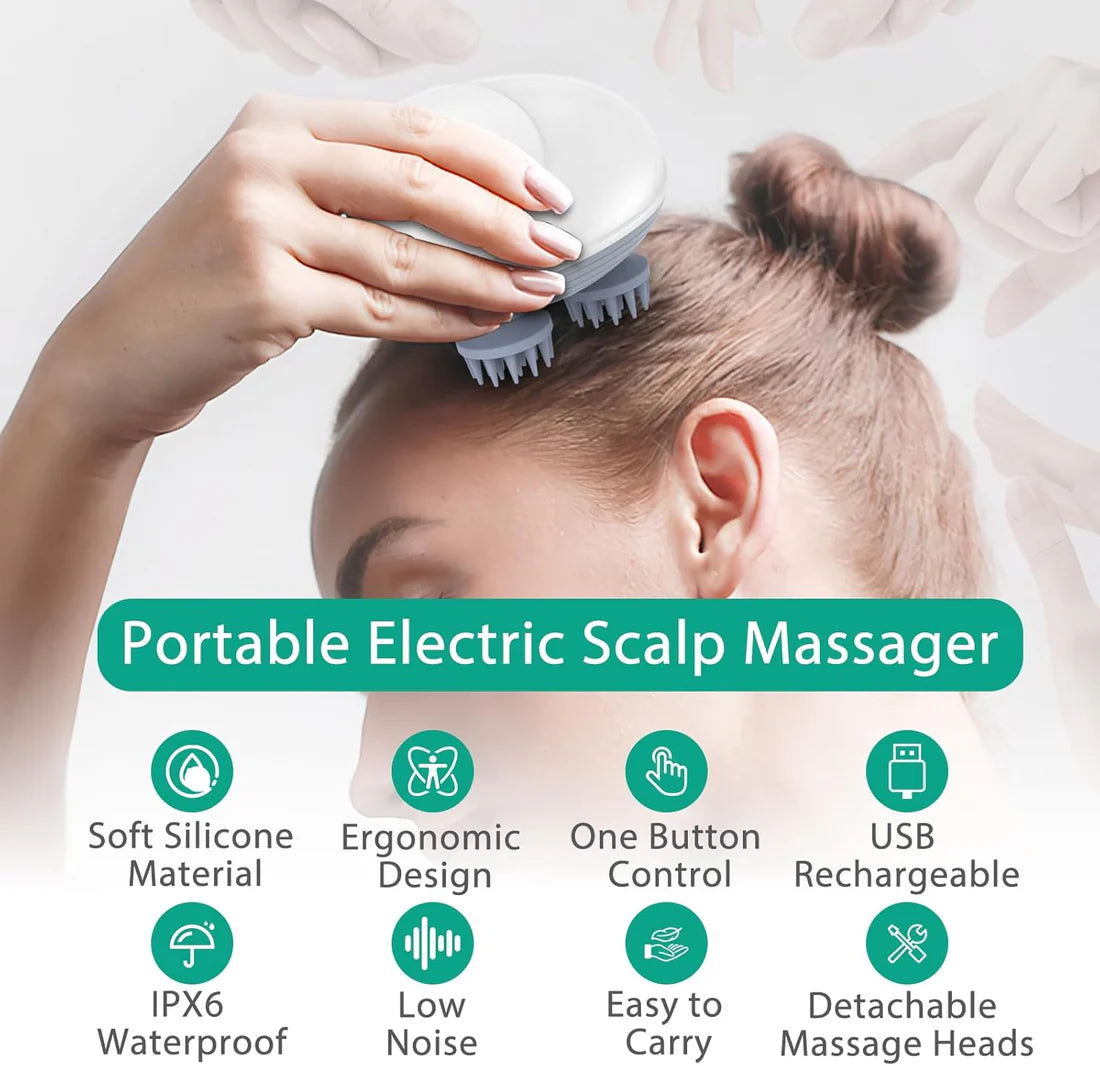 Electric Scalp Massager with Red Light Therapy