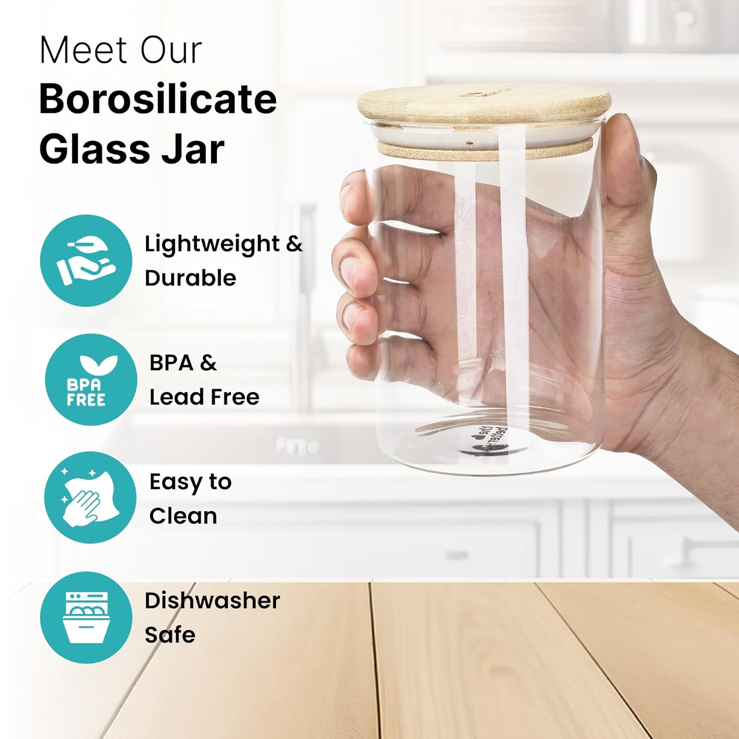 Airtight Borosilicate Glass Containers Set | Pack of 4 (600 ml)