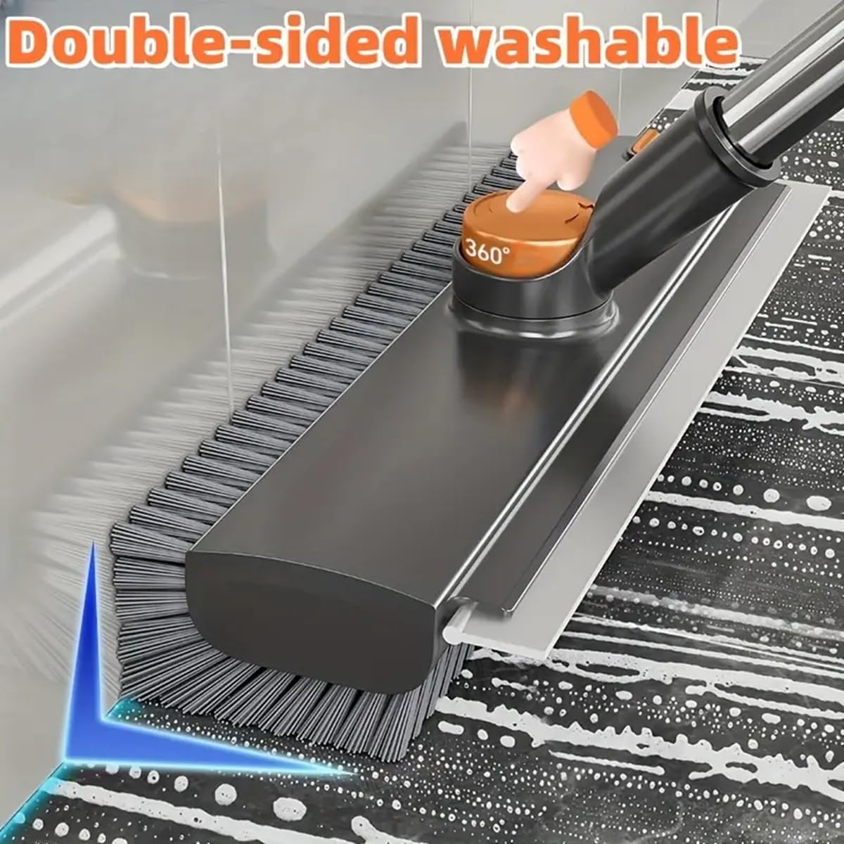 3 in 1 Bathroom Cleaning Brush with Wiper - Heavy Duty