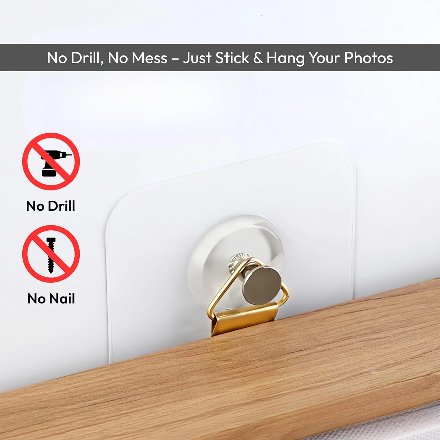Photo Frame Hooks for Wall Without Drilling (Pack of 30)