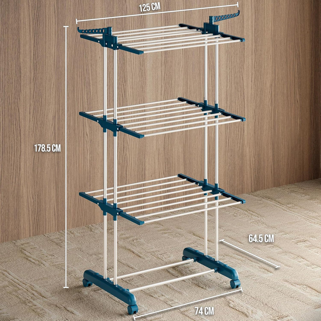 3 Layer Cloth Drying Rack | Foldable and Movable