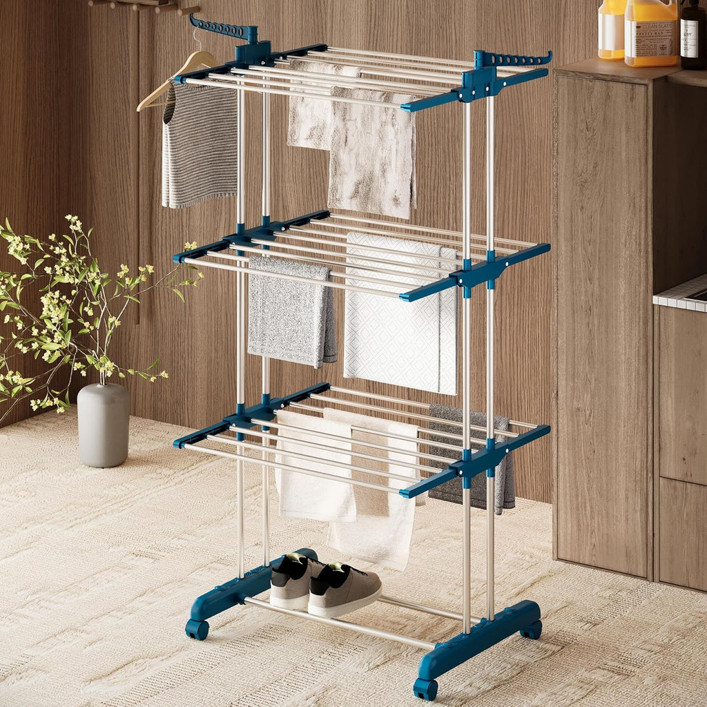 3 Layer Cloth Drying Rack | Foldable and Movable
