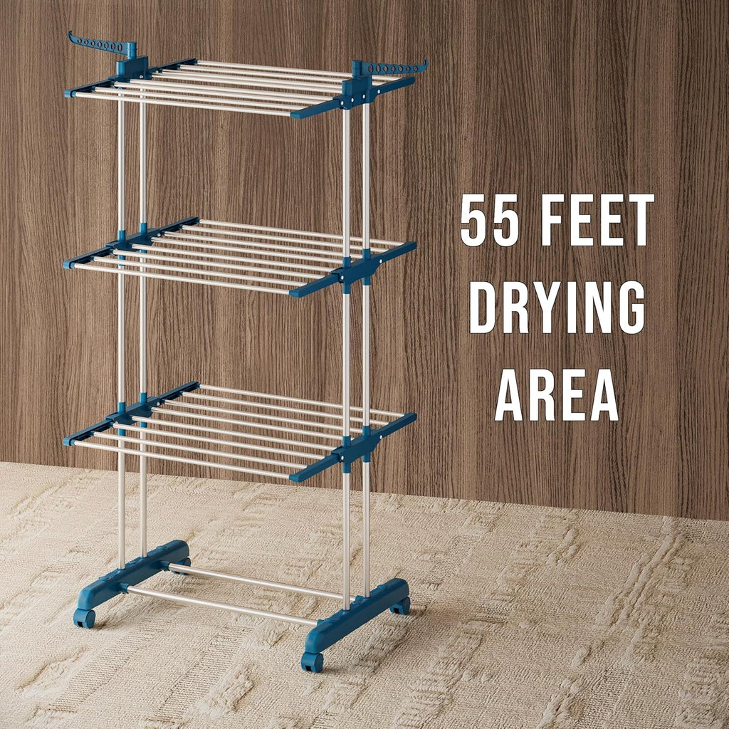3 Layer Cloth Drying Rack | Foldable and Movable