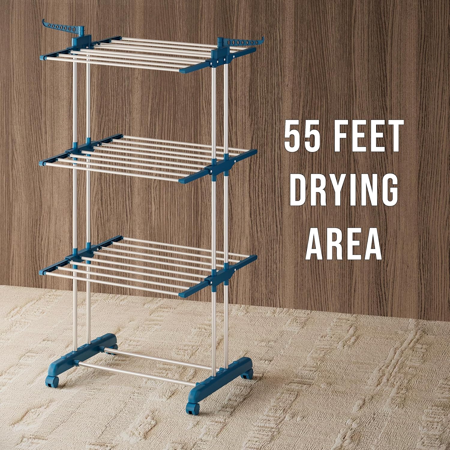 3 Layer Cloth Drying Rack | Foldable and Movable