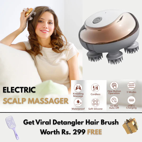 Electric Scalp Massager with Red Light Therapy